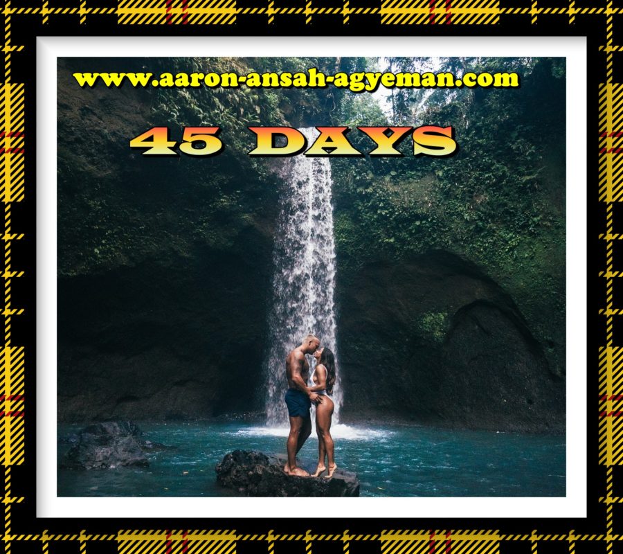 45 days fianal black couple kissing on a waterfall