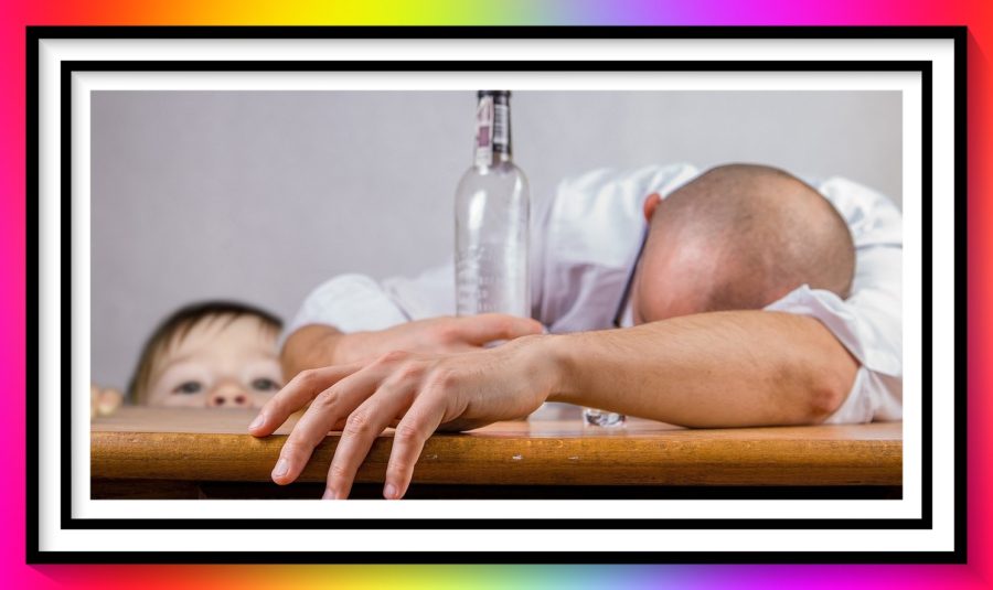 drug and alcohol abuse drunk man with litle son