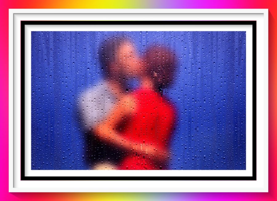 blurred image of man and woman kissing behind frosted glass for forever your love episode 7