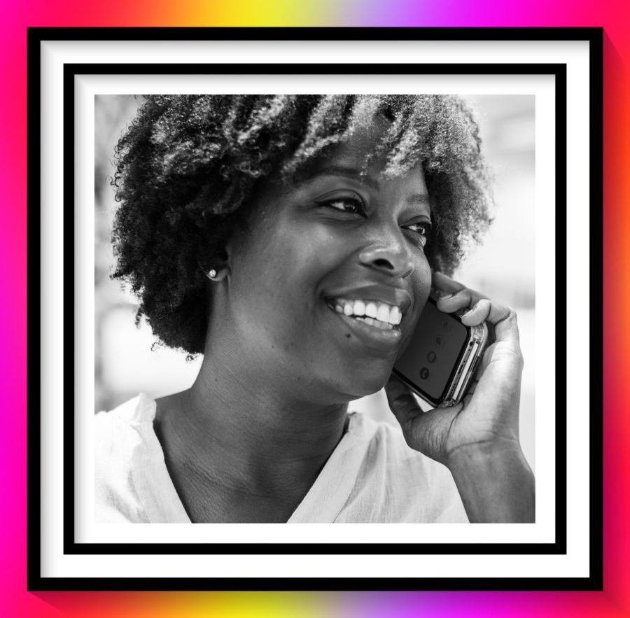 black and white image of woman on phone for forever your love episode 8