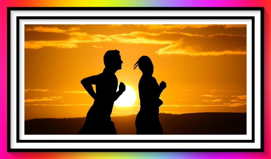 jogging couple in silhouette image for Broken-Hearted Episode 7