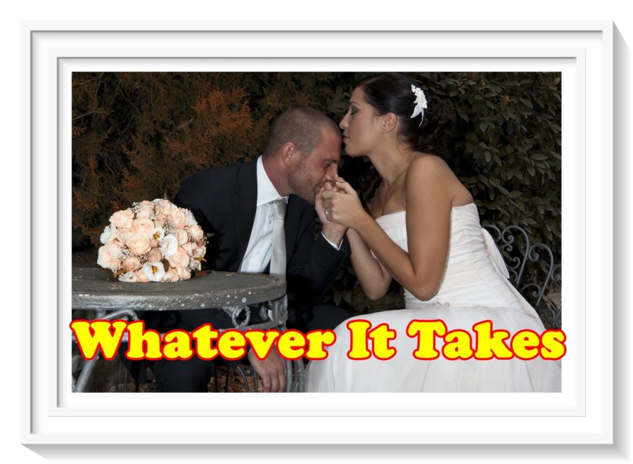 emotional groom kissing bride's hand for whatever it takes